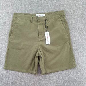 NEW! Red Star Womens Shorts 8/29 Olive Green High‎ Waisted Pockets $88